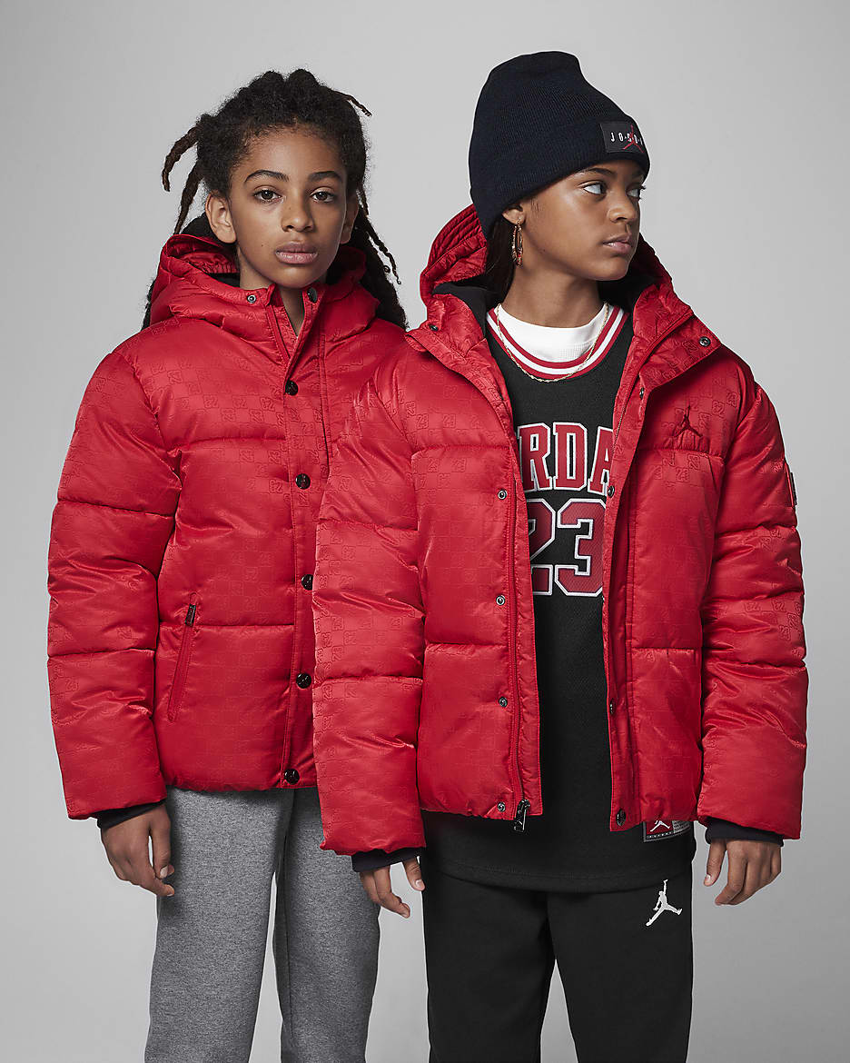 Jordan Big Kids 23 Jacquard Filled Jacket Red